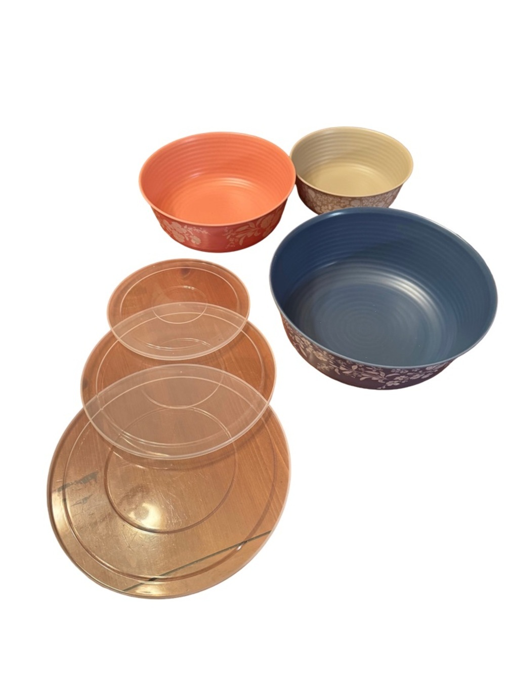 The Pioneer Woman 6-Piece Melamine Nesting Mixing Bowl Set with Lids - Floral - Picture 2 of 7
